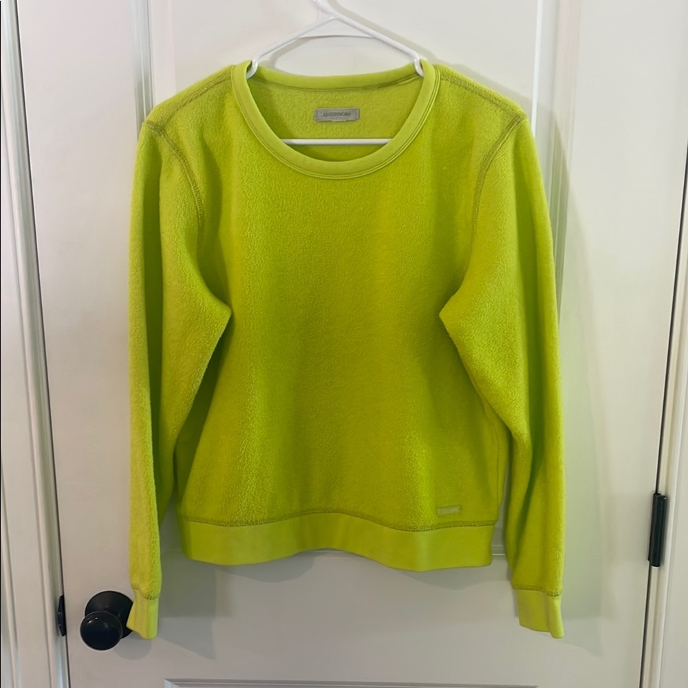 🎾 Outerknown Organic High Rise Crew Neck Terrycloth  Lime Tennis Ball Yellow